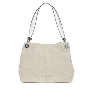 Michael Kors Raven Natural Canvas Shoulder Bag